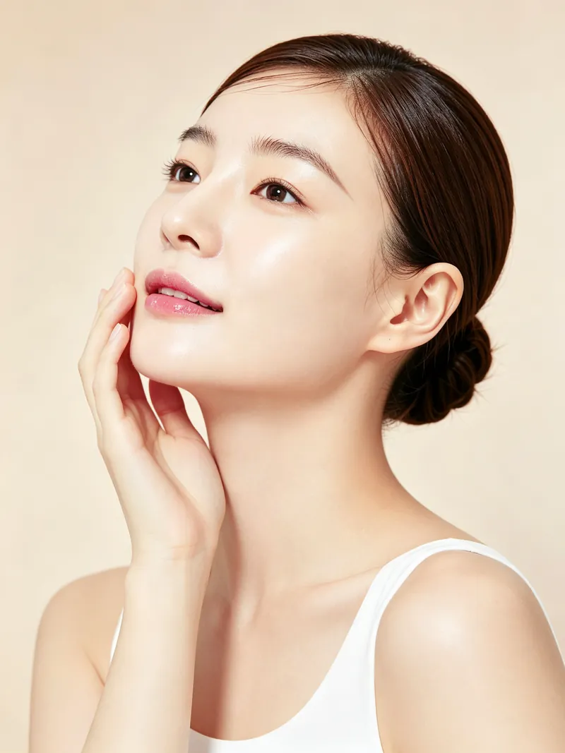 A client with clear, even-toned skin