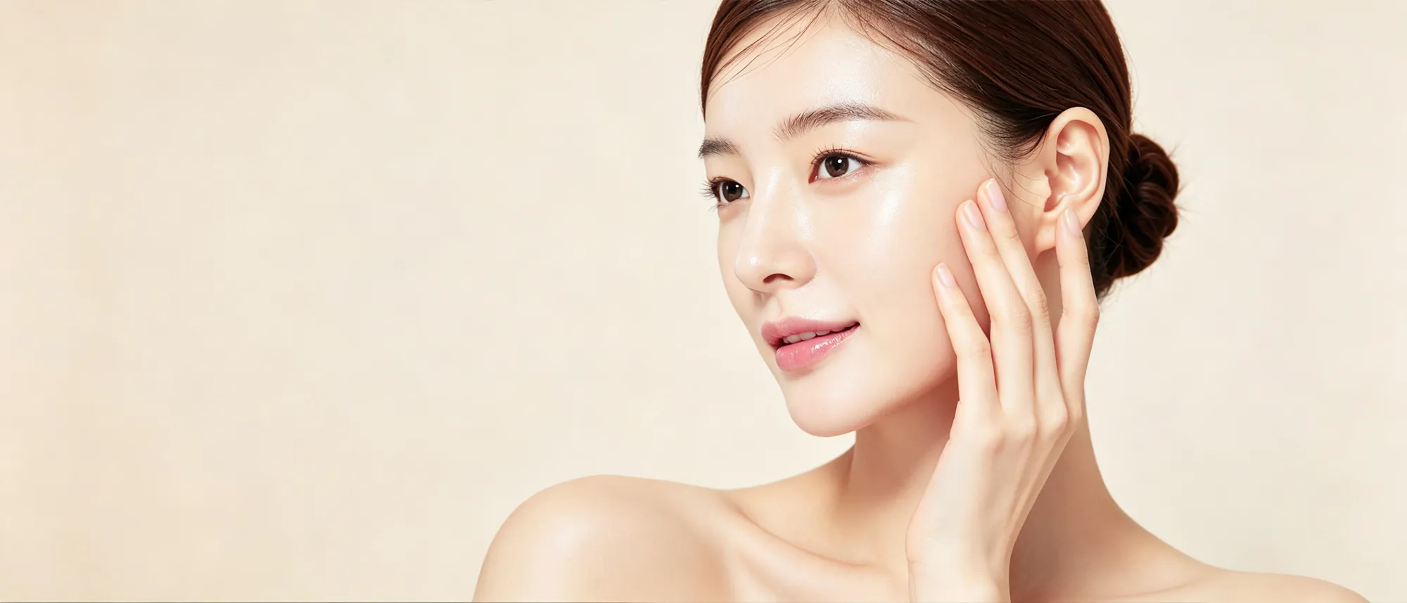 A client with smooth, even-toned skin